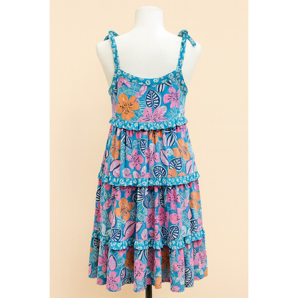 Kat & Jack Girls Dress M 7-8 Boho Cottagecore Floral  Garden Tea Party Maxi - Picture 1 of 12